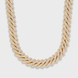 Iced Prong Cuban Chain (Gold) - 12mm